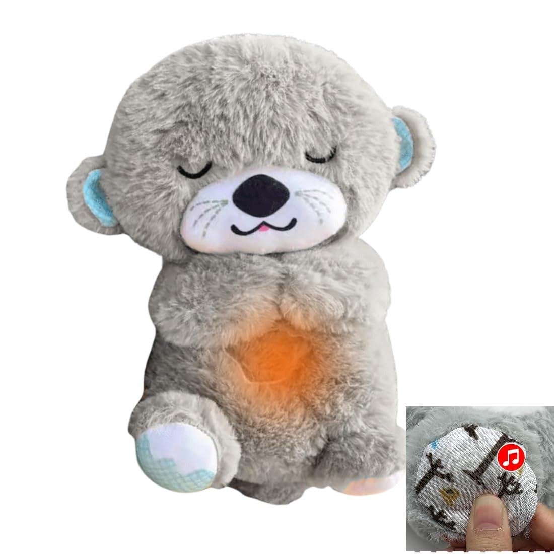 VRIKRION Breathing Plush Otter – Soft Glowing Musical Sleep Aid Toy